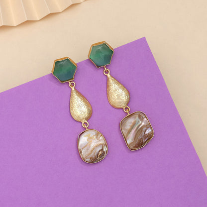 Frosted Pista Green Color Amrapali Earrings - Preyans.com