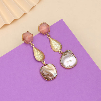 Rosy Pink Color Amrapali Earrings - Preyans.com