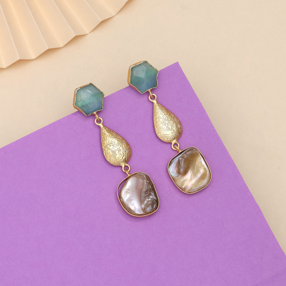 Breeze Sky Blue Color Amrapali Earrings - Preyans.com