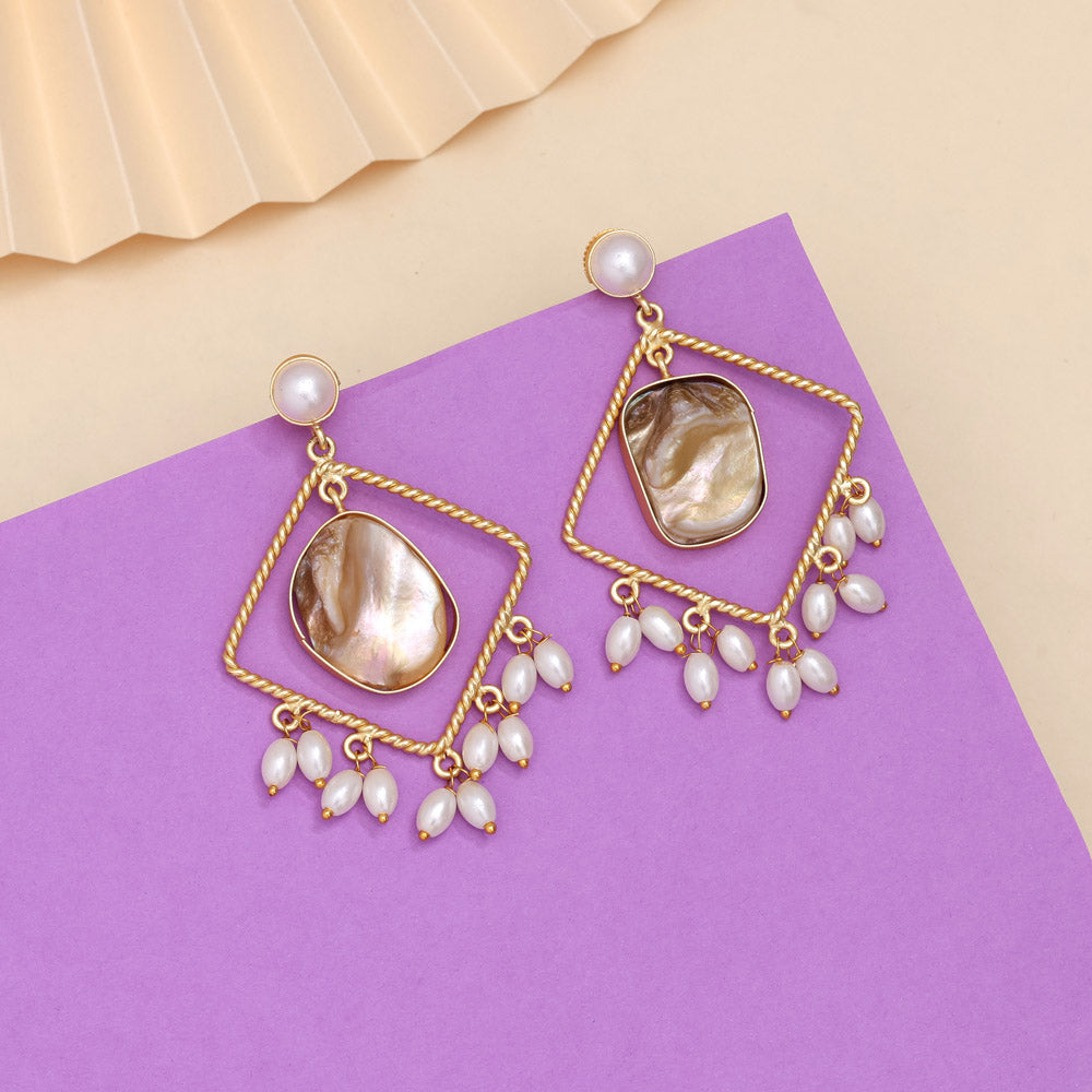 Bright White Color Amrapali Earrings - Preyans.com