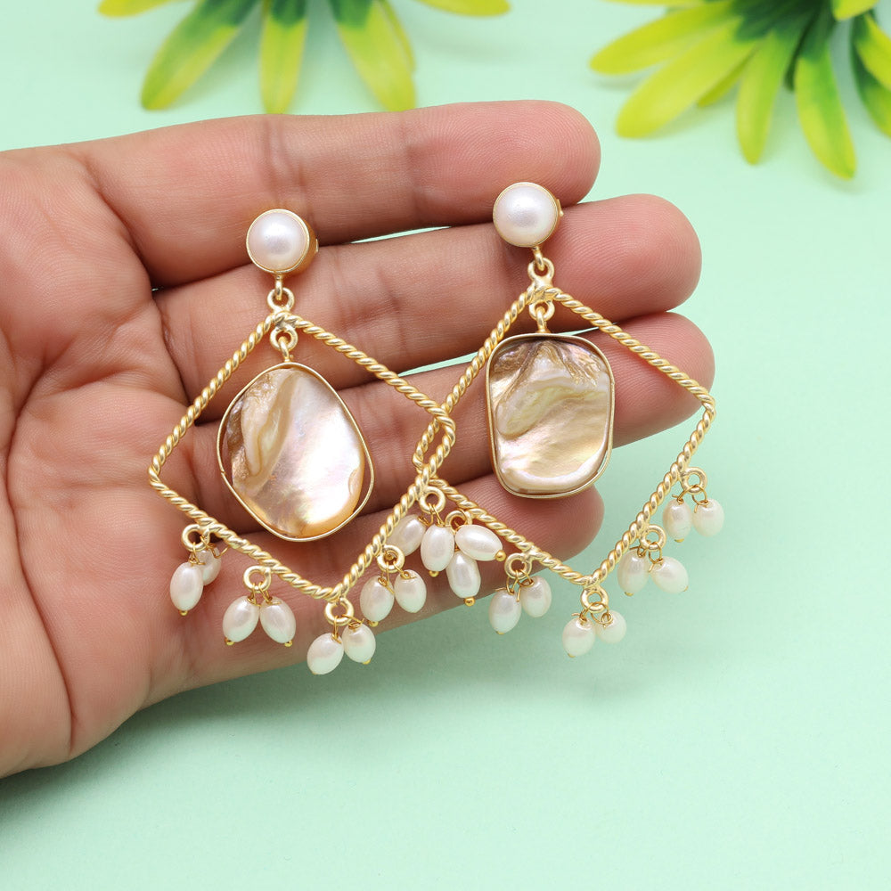 Bright White Color Amrapali Earrings - Preyans.com