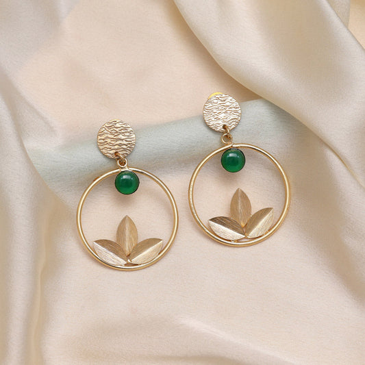 Forest Green Color Amrapali Earrings - Preyans.com