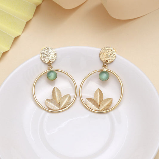 Light Leaf Green Color Amrapali Earrings - Preyans.com