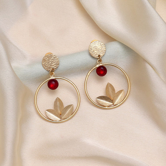 Brick Maroon Color Amrapali Earrings - Preyans.com
