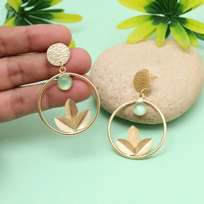 Herbal Pista Green Color Amrapali Earrings - Preyans.com