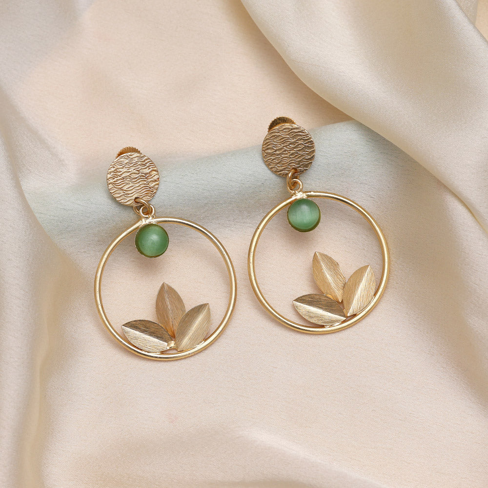 Herbal Pista Green Color Amrapali Earrings - Preyans.com