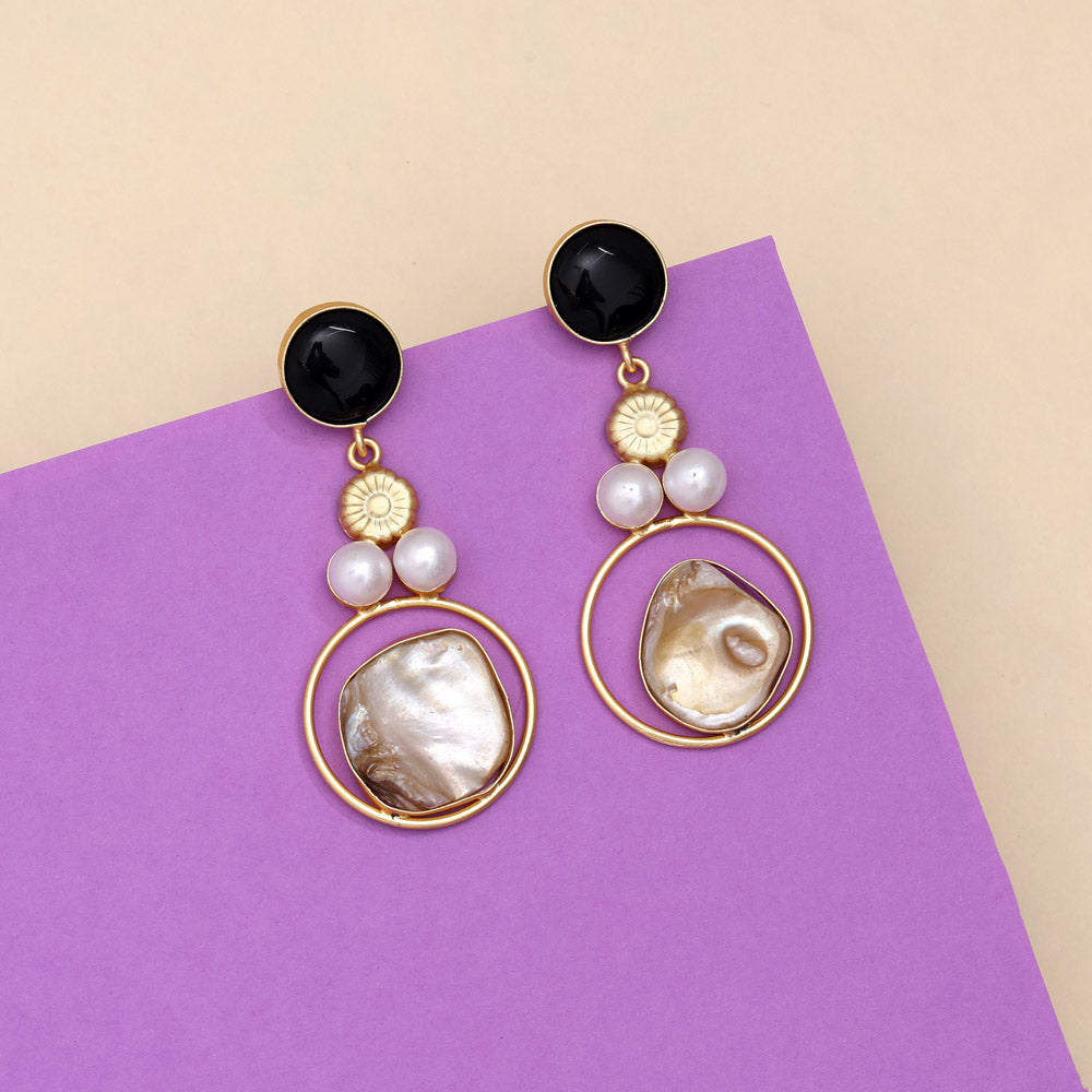 Matte Black Color Amrapali Earrings - Preyans.com