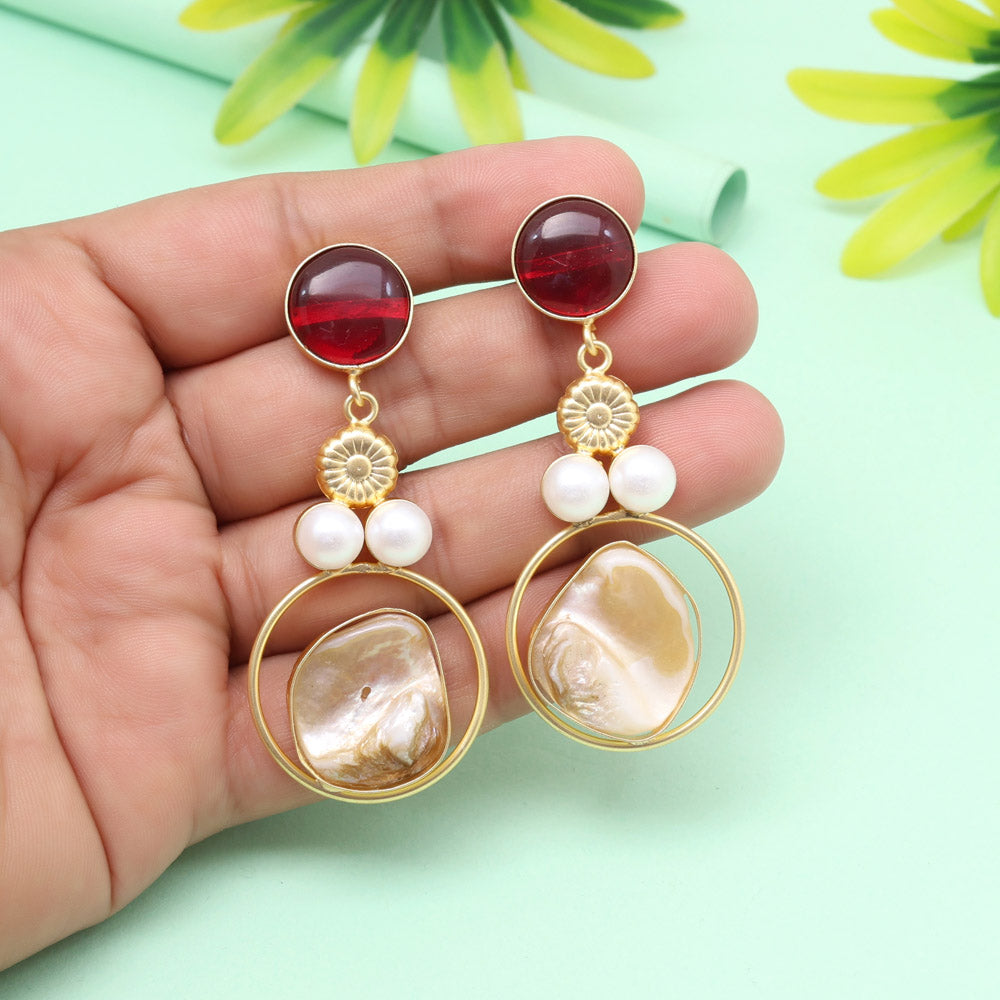 Plum Maroon Color Amrapali Earrings - Preyans.com