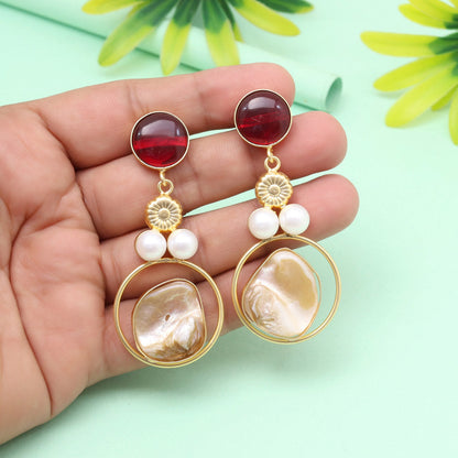 Plum Maroon Color Amrapali Earrings - Preyans.com