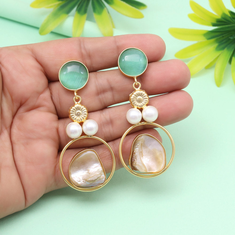 Chilled Pista Green Color Amrapali Earrings - Preyans.com
