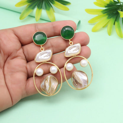 Moss Green Color Amrapali Earrings - Preyans.com