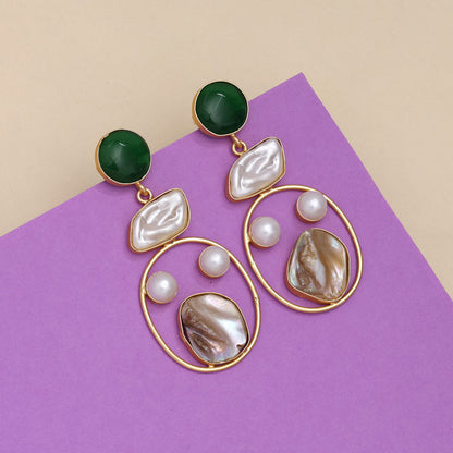 Moss Green Color Amrapali Earrings - Preyans.com