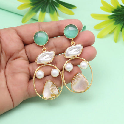 Smooth Pista Green Color Amrapali Earrings - Preyans.com