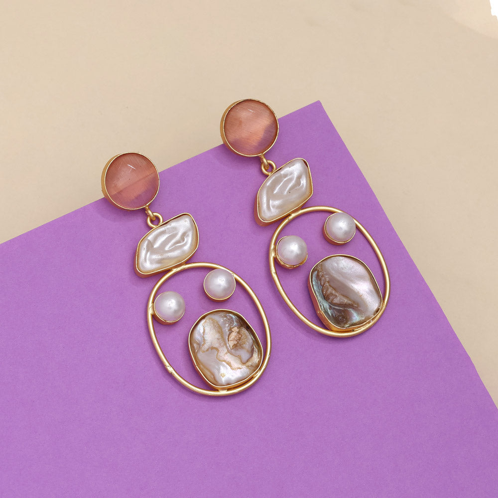 Rose Pink Color Amrapali Earrings - Preyans.com