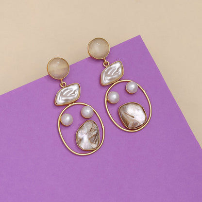 Bright Pearl White Color Amrapali Earrings - Preyans.com
