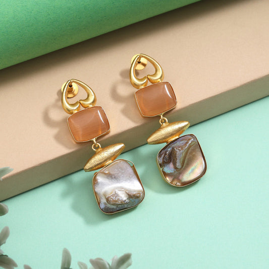 Soft Peach Color Amrapali Earrings - Preyans.com