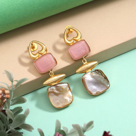 Charming Pink Color Amrapali Earrings - Preyans.com