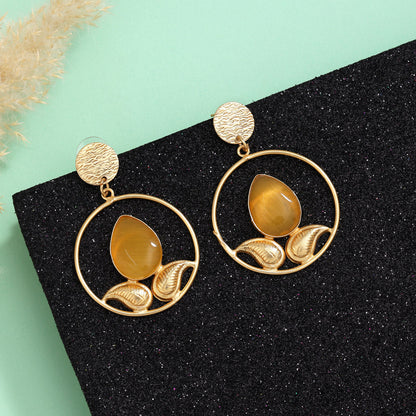 Vibrant Mustard Yellow Color Amrapali Earrings - Preyans.com