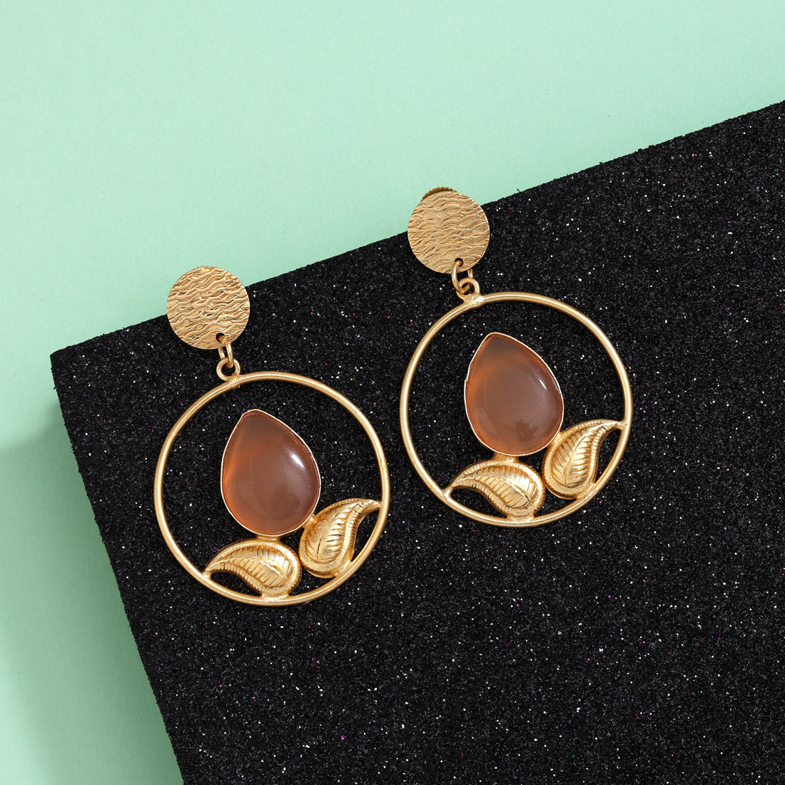 Bright Orange Color Amrapali Earrings - Preyans.com