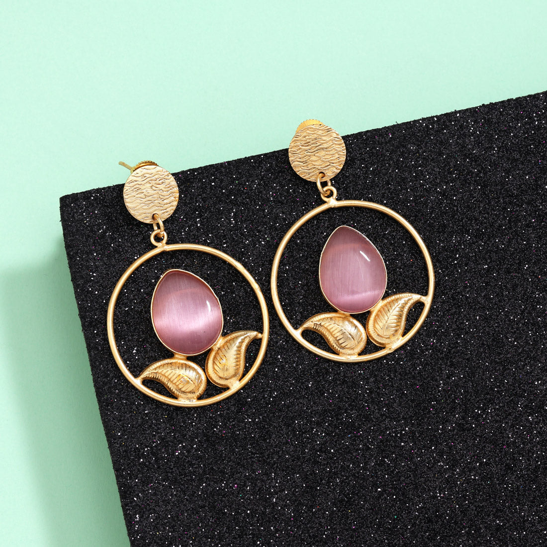 Pretty Pink Color Amrapali Earrings - Preyans.com