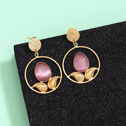 Pretty Pink Color Amrapali Earrings - Preyans.com