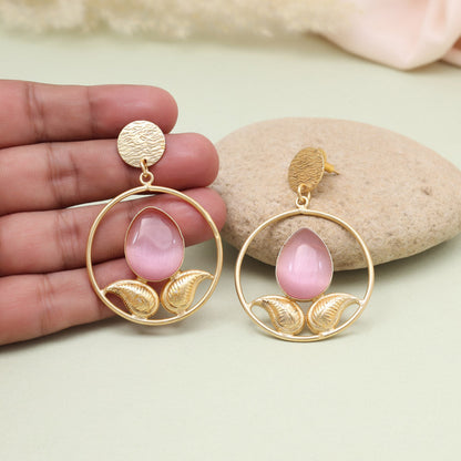 Pretty Pink Color Amrapali Earrings - Preyans.com