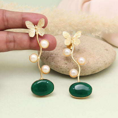 Leafy Green Color Amrapali Earrings - Preyans.com
