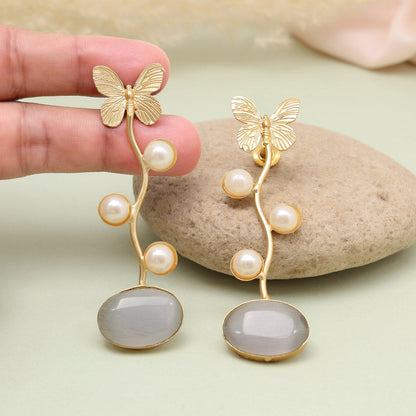 Sophisticated Grey Color Amrapali Earrings - Preyans.com