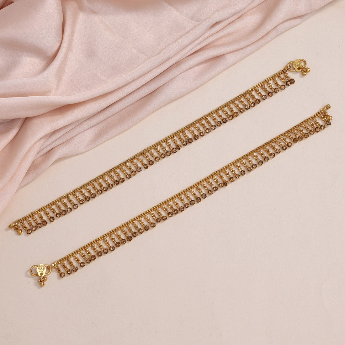 Gold Color Anklets (ANK1066GLD) - preyans.com