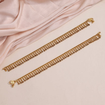 Gold Color Anklets (ANK1066GLD) - preyans.com