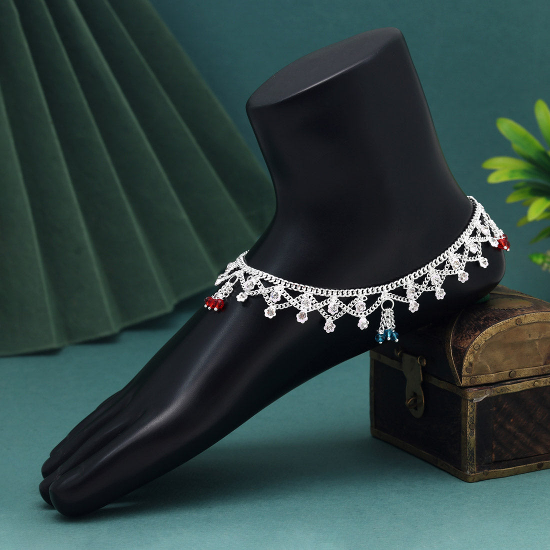 Multi Color Anklets (ANK1134MLT) - preyans.com