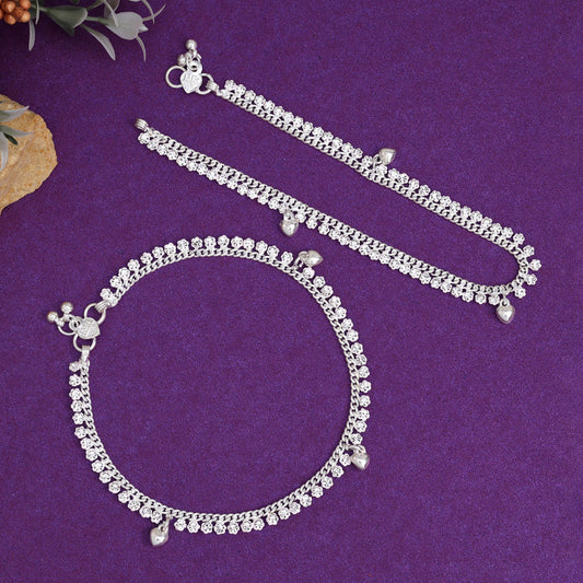 Silver Color Anklets (ANK1135SLV) - preyans.com