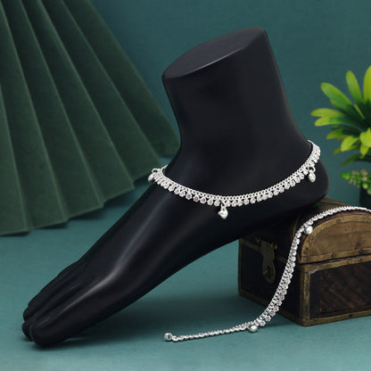 Silver Color Anklets (ANK1135SLV) - preyans.com