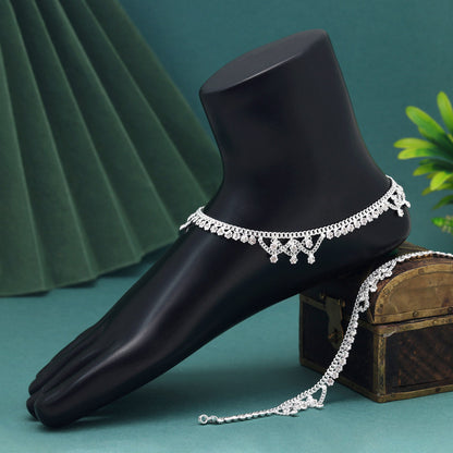 Silver Color Anklets (ANK1137SLV) - preyans.com