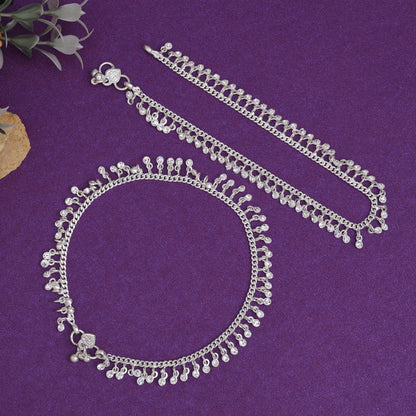 Silver Color Anklets (ANK1139SLV) - preyans.com