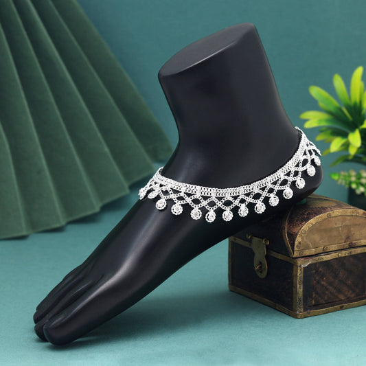 Silver Color Anklets (ANK1144SLV) - preyans.com