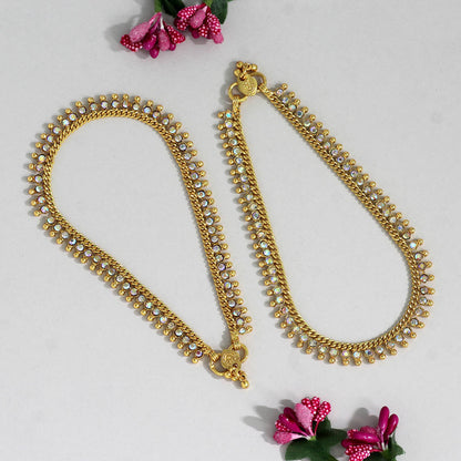 Rainblow Color Rhinestone Anklets (ANK989RNW) - preyans.com