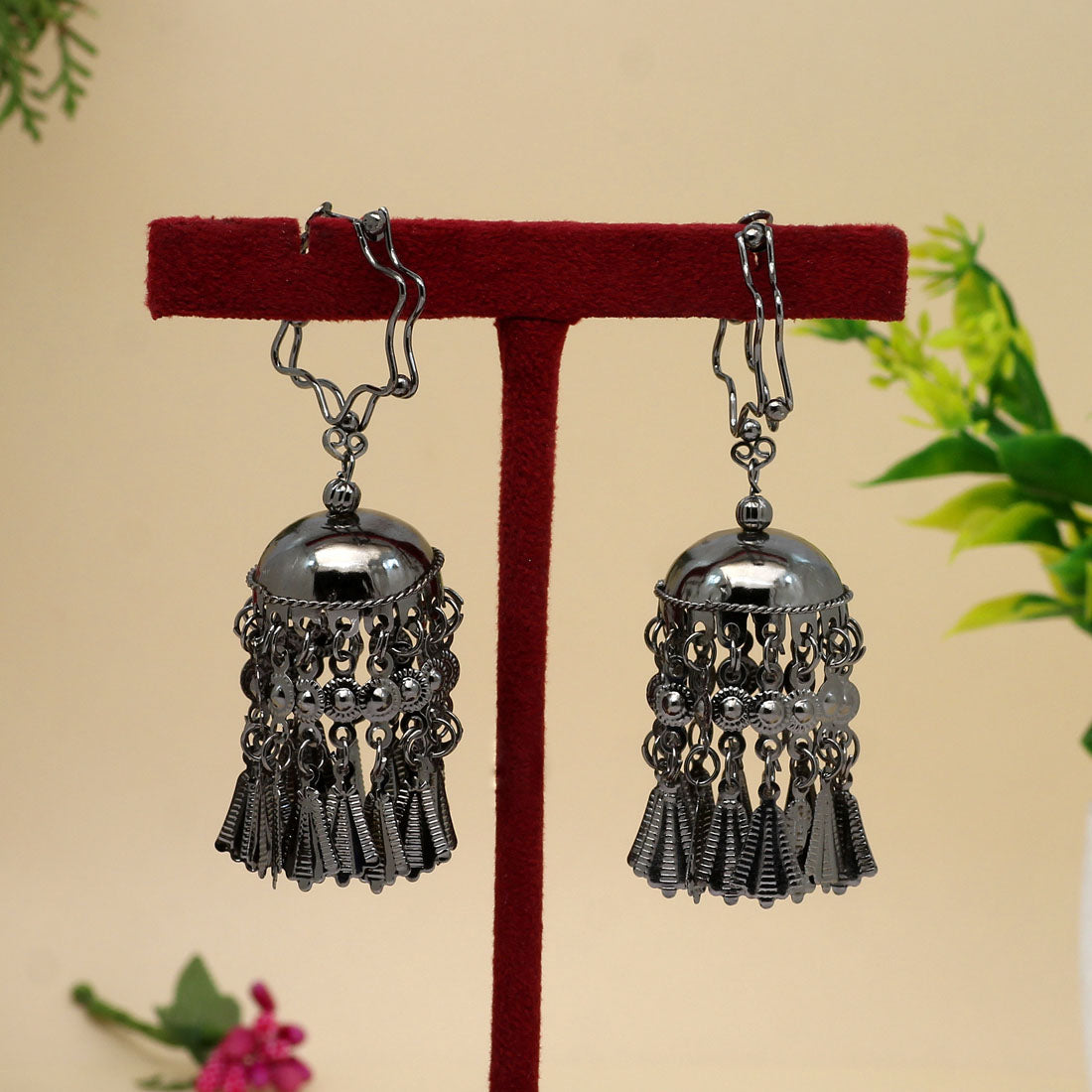 Black Color Antique Earrings (ANTE1587BLK) - preyans.com