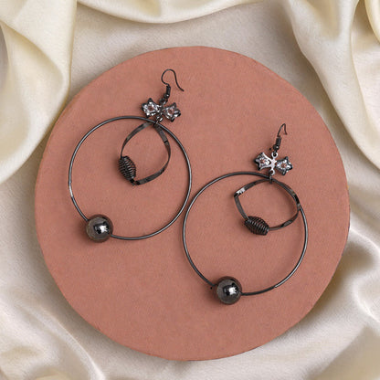 Black Color Fashion Earrings (ANTE1713BLK) - preyans.com