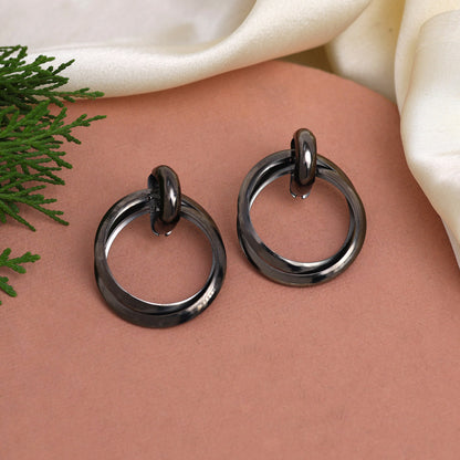 Black Color Fashion Earrings (ANTE1727BLK) - preyans.com