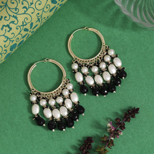 Black Color Antique Earrings (ANTE1753BLK) - Preyans.com