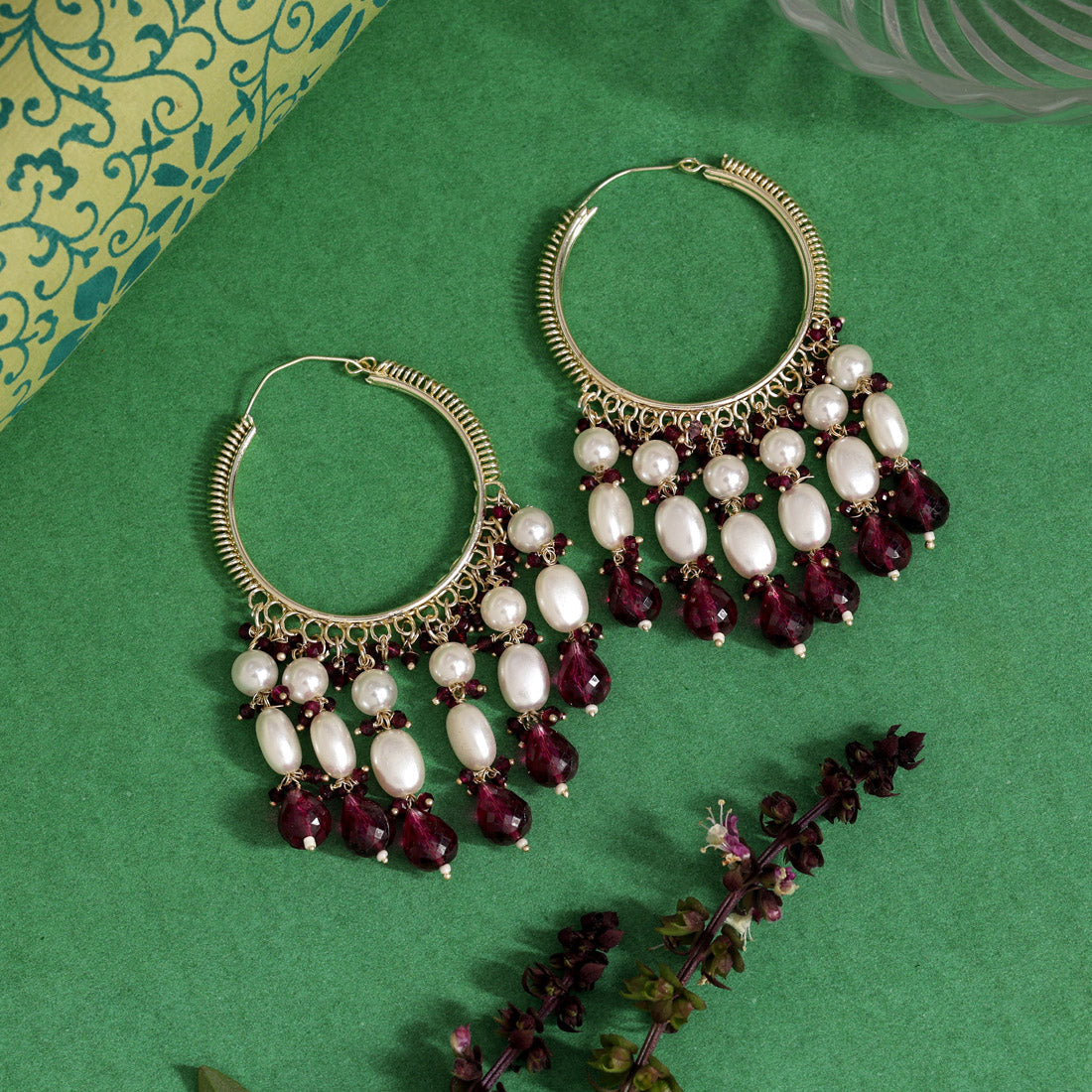 Purple Color Antique Earrings (ANTE1753PRP) - Preyans.com