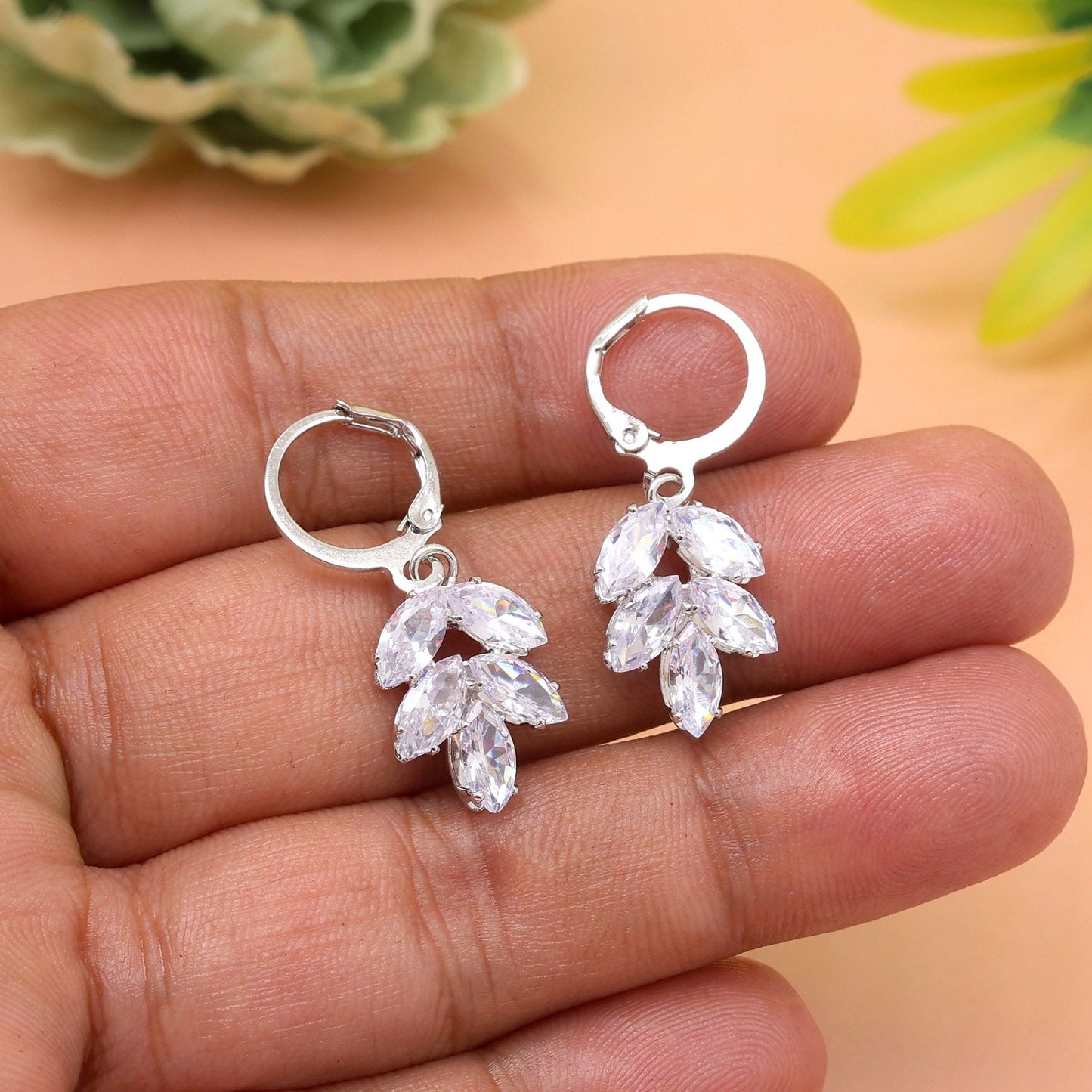 Step Into Elegance With Silver Color Antique Stone Earrings Today - Preyans.com