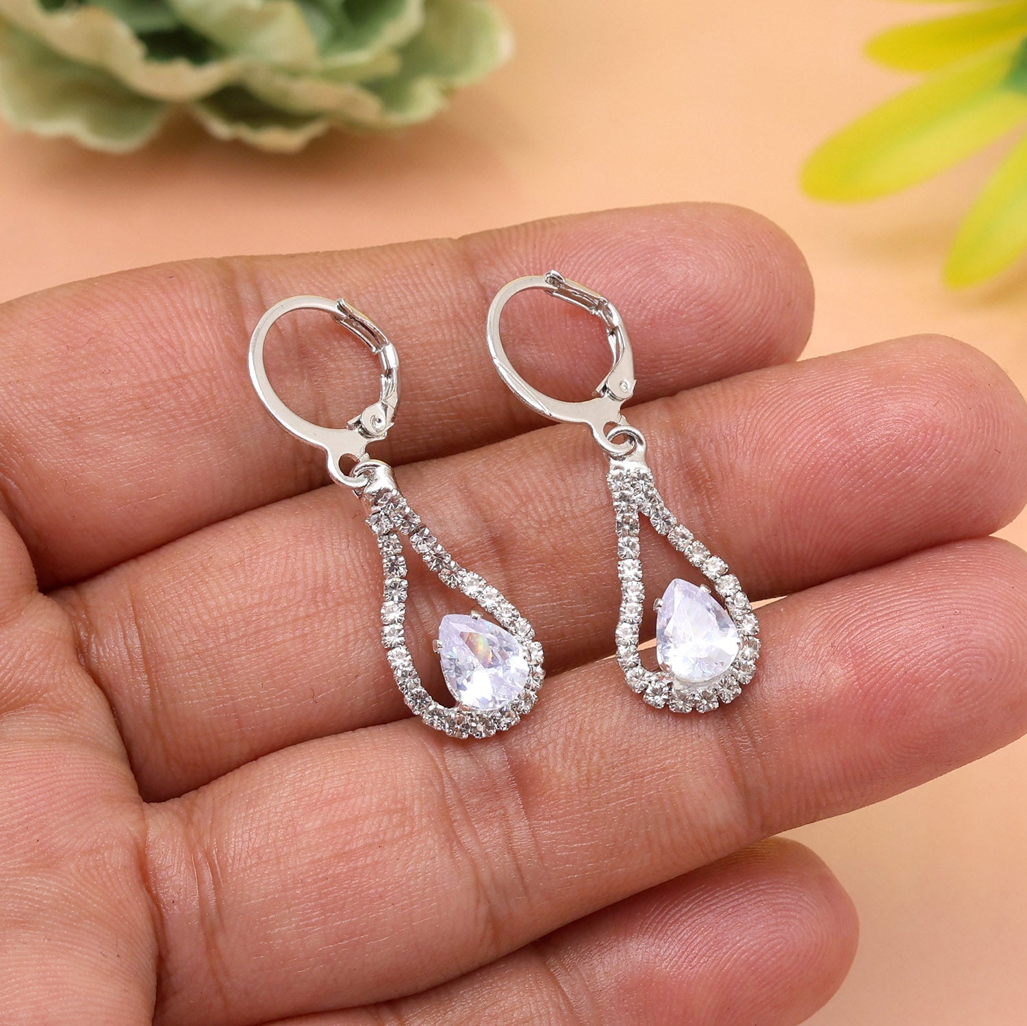 Antique-Inspired Glamour With Silver Color Antique Stone Earrings For Women - Preyans.com