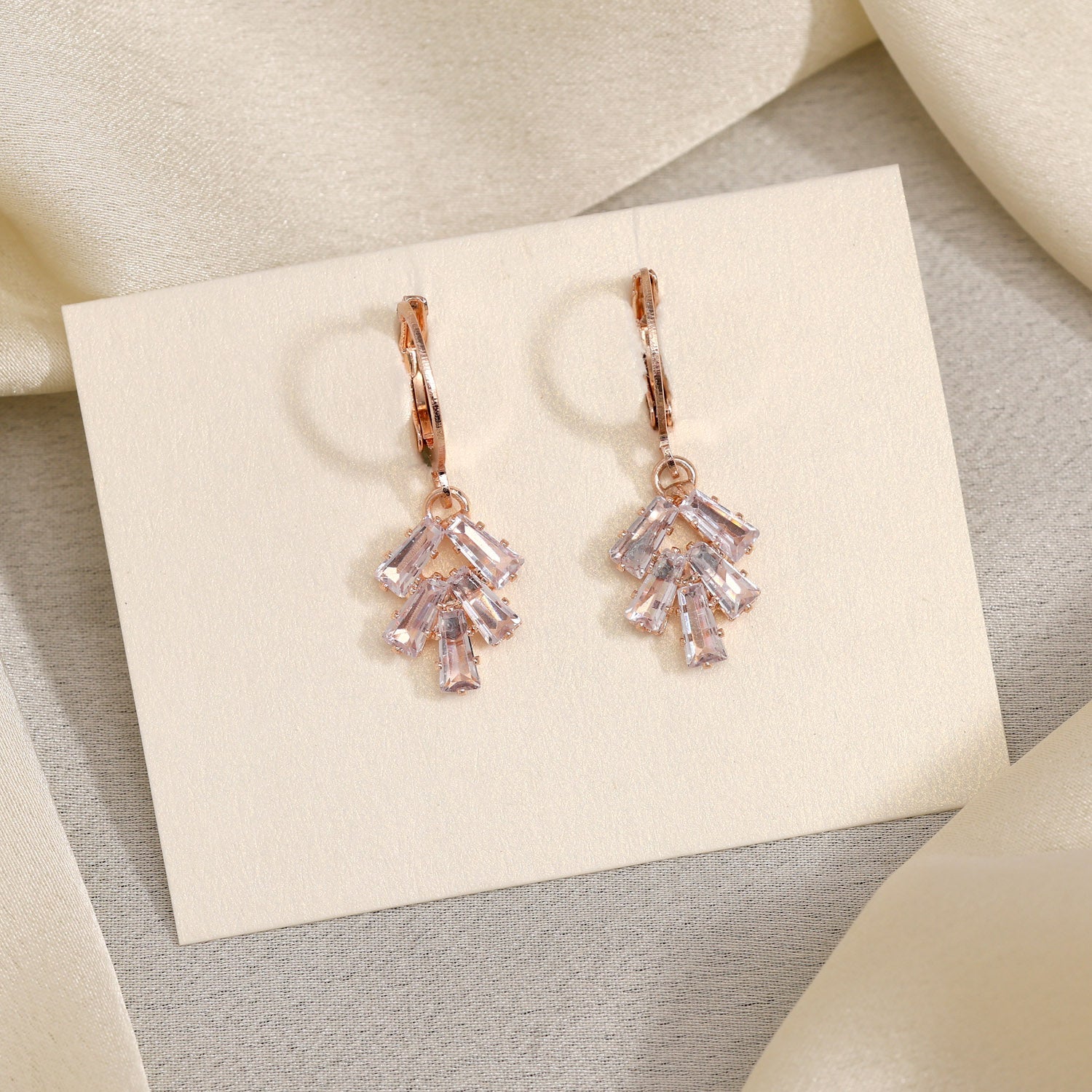 Handcrafted White Color Antique Stone Earrings With Subtle Vintage Texture - Preyans.com