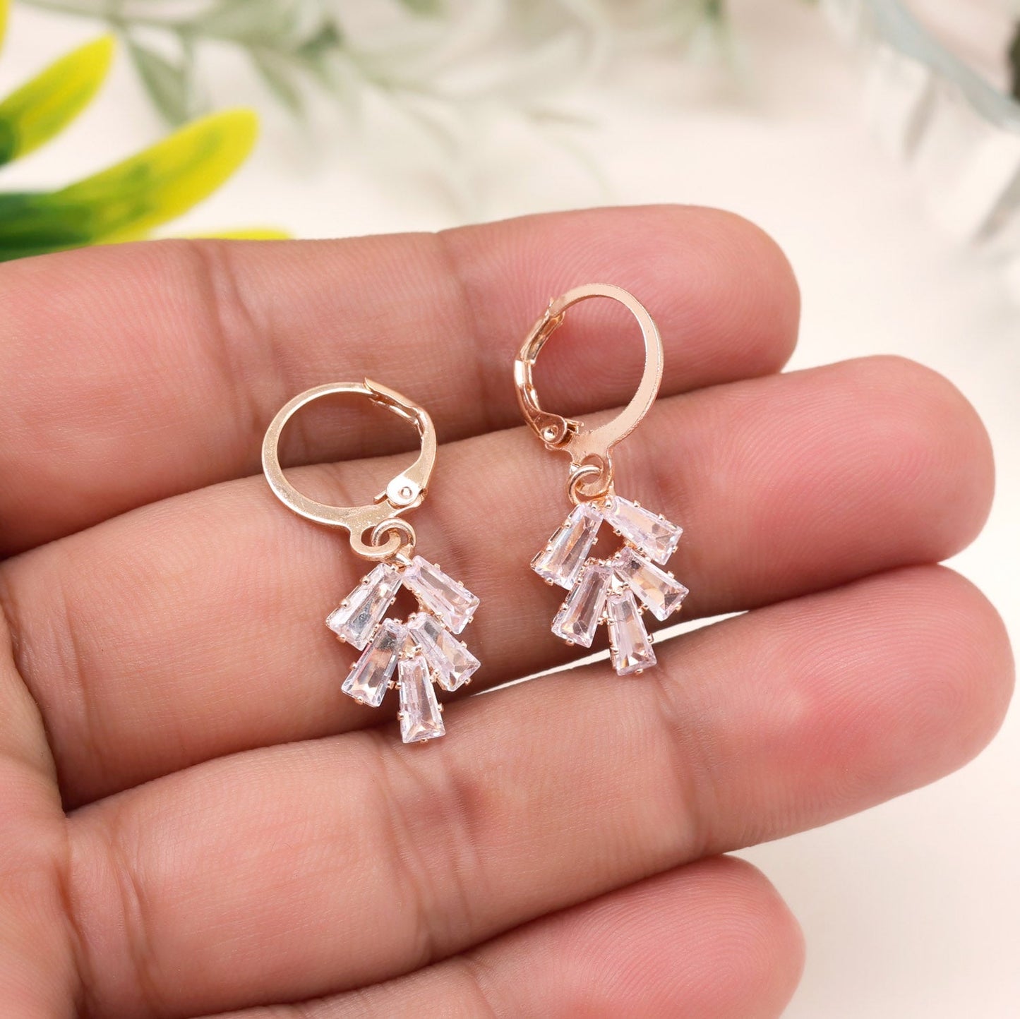 Handcrafted White Color Antique Stone Earrings With Subtle Vintage Texture - Preyans.com