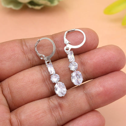 Silver Color Antique Stone Earrings With Unique, Eye-Catching Details - Preyans.com
