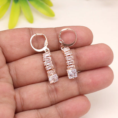 Glowing In Elegance: White Color Antique Stone Earrings With Lush Finish - Preyans.com