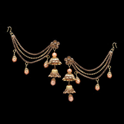 Gold Color Bahubali Earrings (BBLE430GLD) - preyans.com