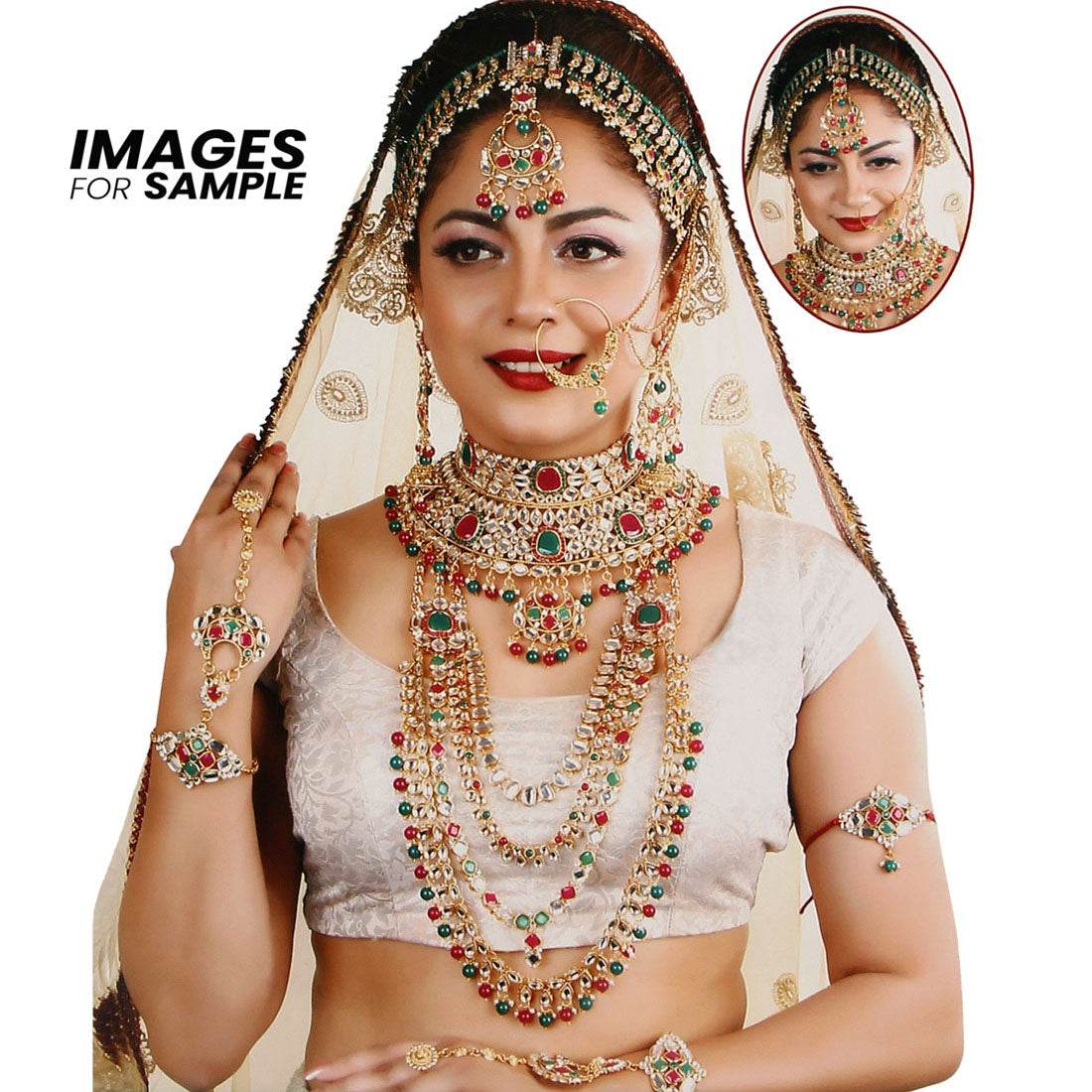 Red Color Kundan Bridal Set (BDL235RED) - preyans.com